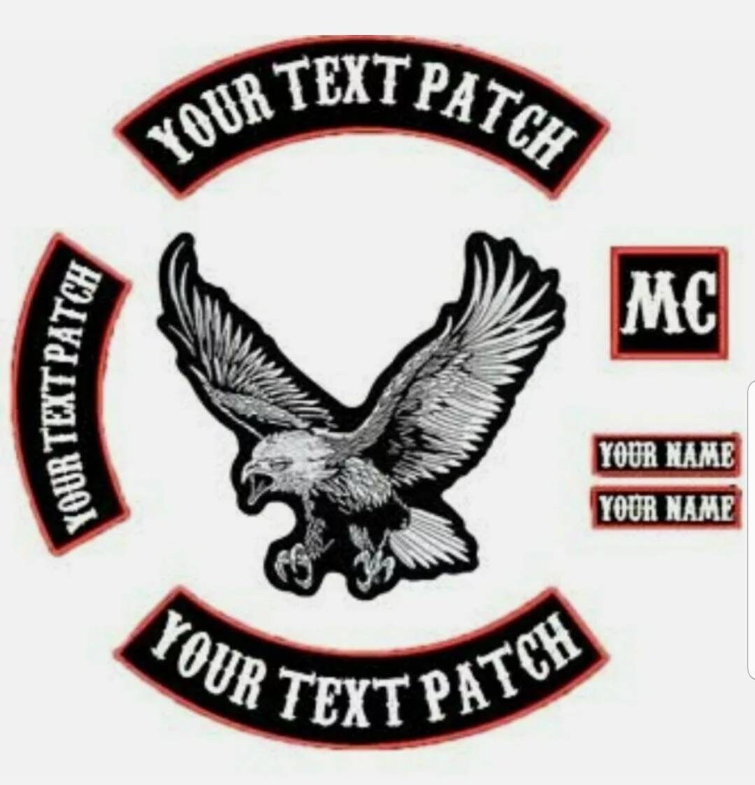 Customized Big Eagle MC Iron On Embroidered 35CM Set