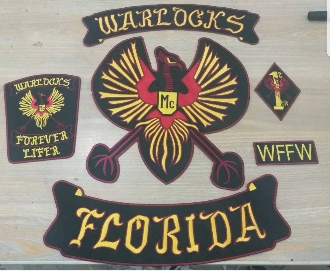 WARLOCKS Florida MC JACKET 35CM Iron On Embroidered 06 Pcs Set