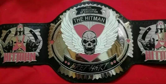 Bret Hart The Hitman Wrestling Championship Leather Belt