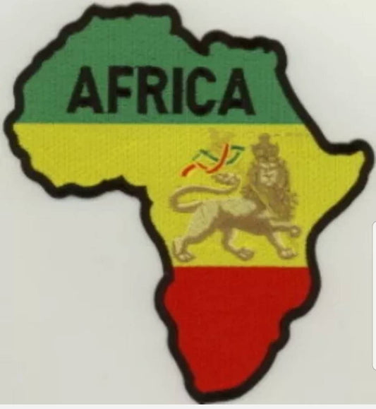 50 Pcs Wholesale Large AFRICAN MAP/LION Embroidered Patches 6.5"x6" iron-on