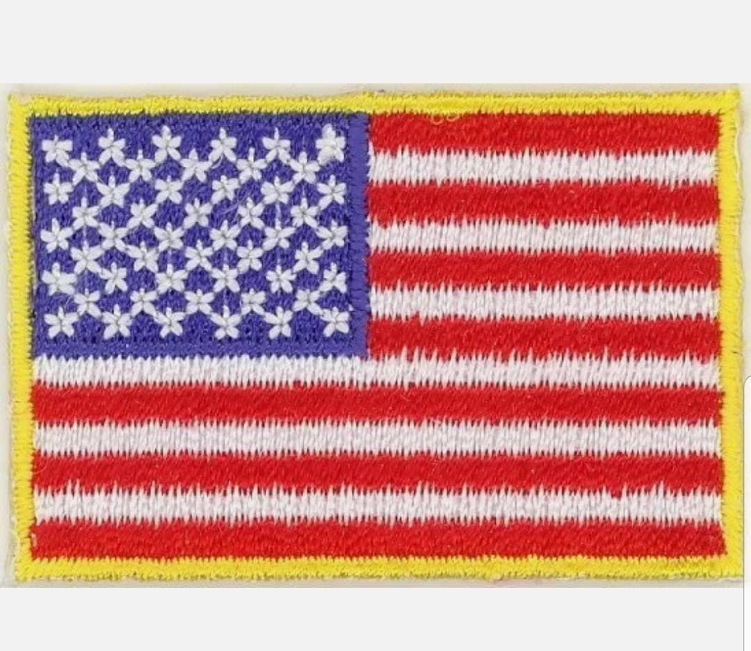 50 Pcs USA American Flag (G) Embroidered Patches 1.13"X1.75" iron-on