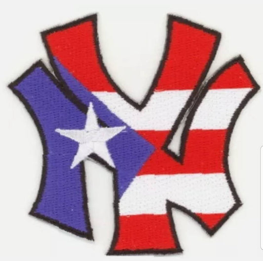 25 Pcs Puerto Rico Flag in NY Embroidered Patches 3.2"x3.2" iron-on