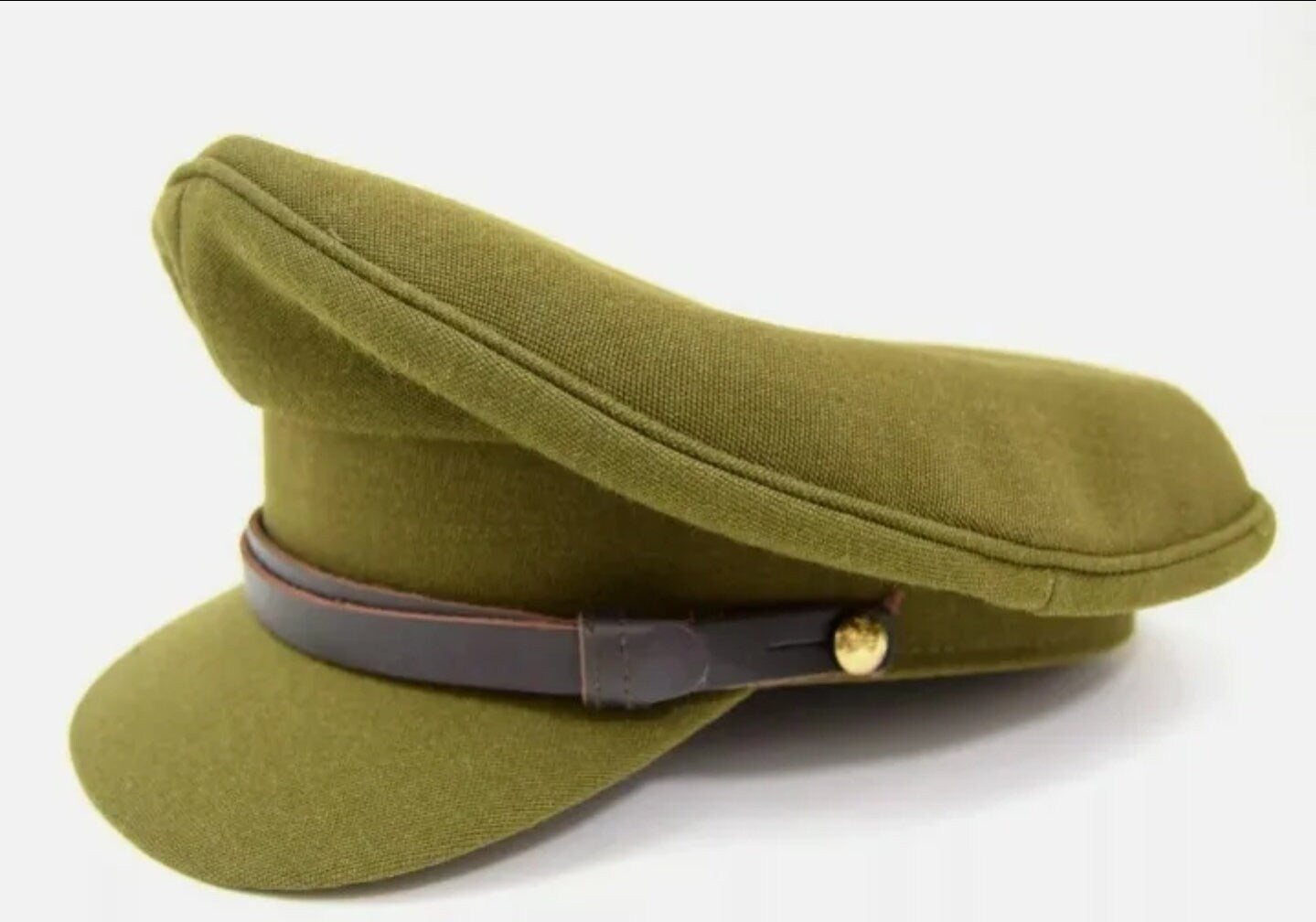 British Army 1940's Khaki Peak Cap WWII Officers Style Dress Uniform Hat WW2