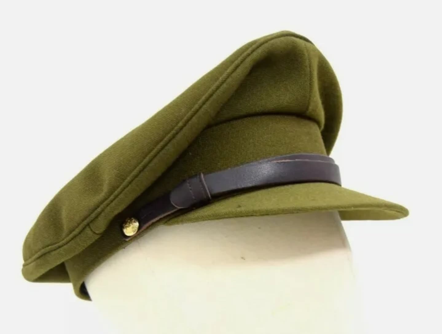 British Army 1940's Khaki Peak Cap WWII Officers Style Dress Uniform Hat WW2